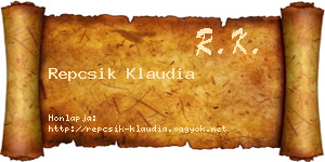 Repcsik Klaudia névjegykártya